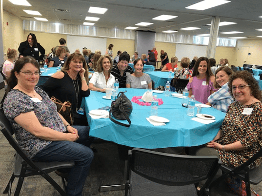 Seated for substitute appreciation tea event