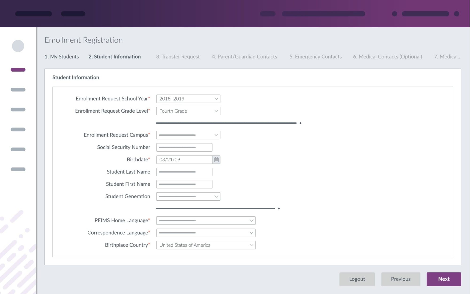 Illustration of the Enrollment Registration Workflow from Frontline's Student Information System